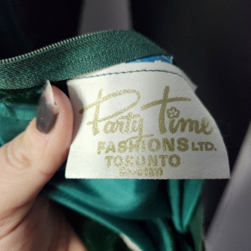 70's emerald and daisy velvet dress + bolero - Picture 3 of 8